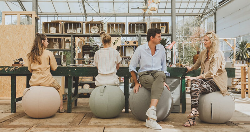 poufs ballons assise tissus