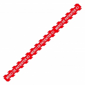 Bande vinyle adhésive rouge/blanc dim 1000x70 mm ref 501010