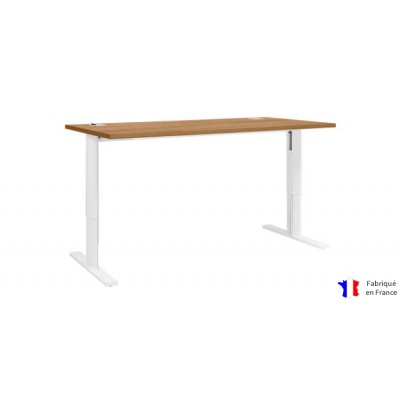 Bureau droit 140x80 cm avec passage de câble